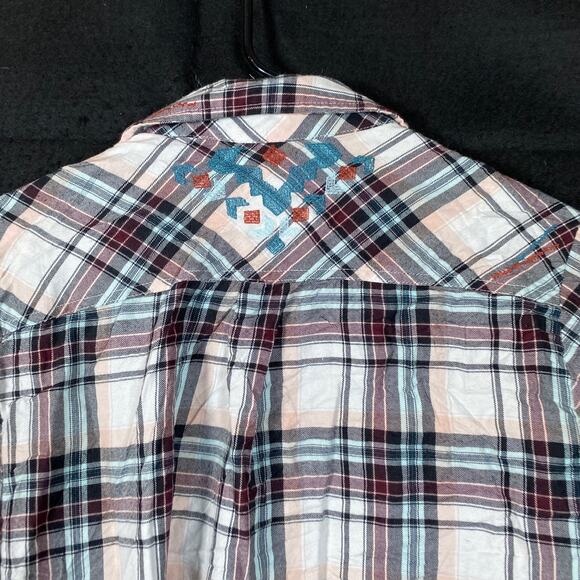 Ariat Womens Shirt Multicolored Plaid Button Up Long Sleeve Cotton Blend Large - Picture 10 of 11